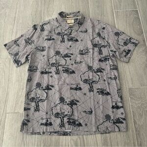 Quiksilver Waterman Collection Mens XXL Grey Finding Waves Button Shirt